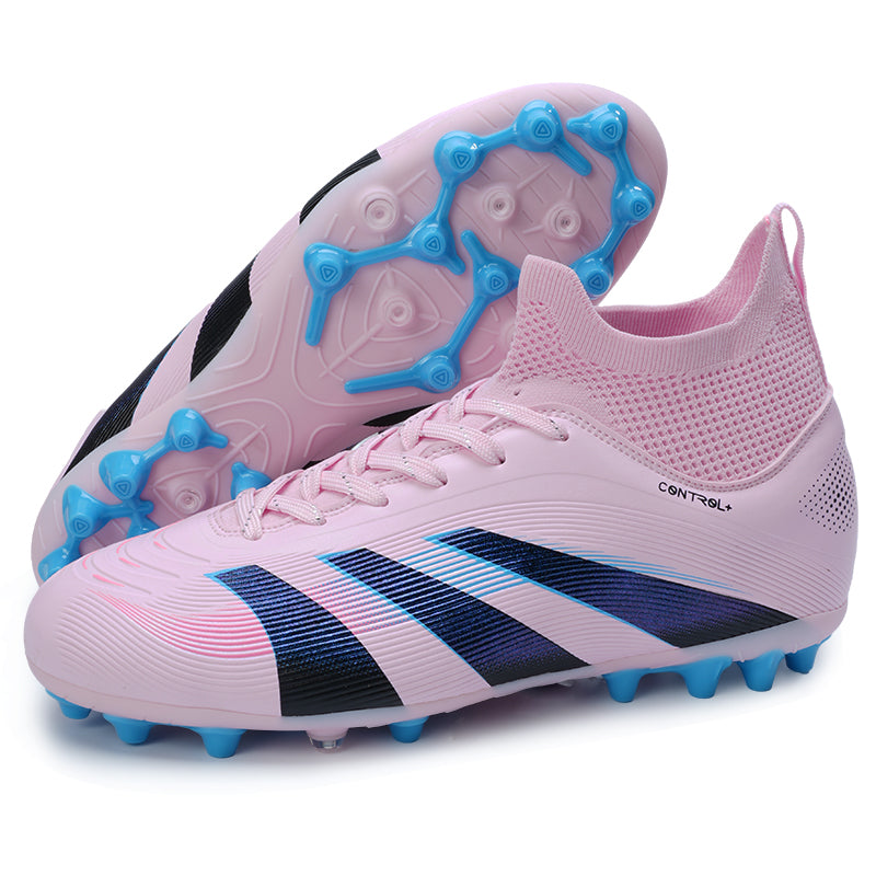 High-Top Soccer Cleats, CONTROL+ Artificial Grass Football Boots, Breathable Knit Collar Training Sneakers for Synthetic Turf-Yinzu787G