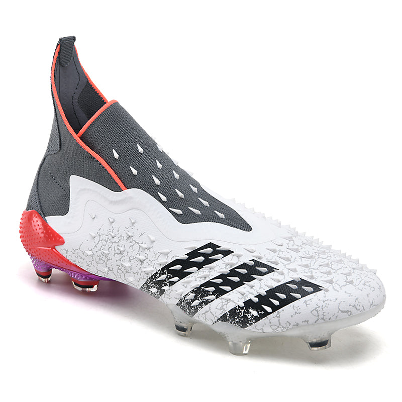 Men&Women Youth Laceless AG Soccer Cleats, High‑Top Knit Slip‑On Football Boots, Spike‑Textured Upper Soccer Shoes for Natural Grass for Men&Women-baobu-x2100