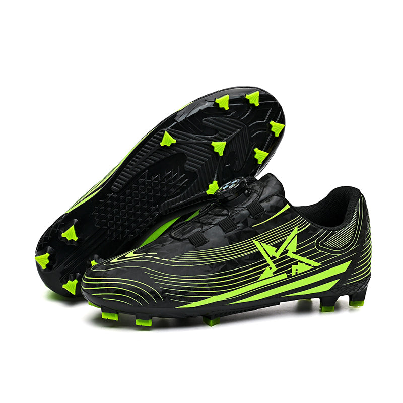 AG Soccer Cleats, Rotary Buckle No‑Tie Youth Artificial Grass Football Boots, Low‑Top Stud Soccer Shoes for Boys Girls for AG Synthetic Grass Training & Competition, Multiple Color Options-ygtx-TCD205