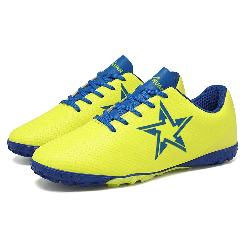 TF Turf Soccer Cleats, Low‑Top Breathable Mesh Upper Star‑Graphic Turf Football Boots, Lace‑Up TF‑Stud Soccer Shoes for Adult & Youth Artificial Turf Training & Matches-ygtx-SD55