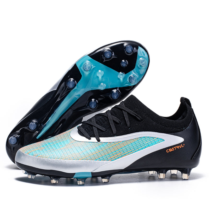 Artificial Grass Soccer Cleats, Breathable Knit Football Shoes, Lightweight Athletic Boots with Gradient Upper for Synthetic Turf-Hxh790