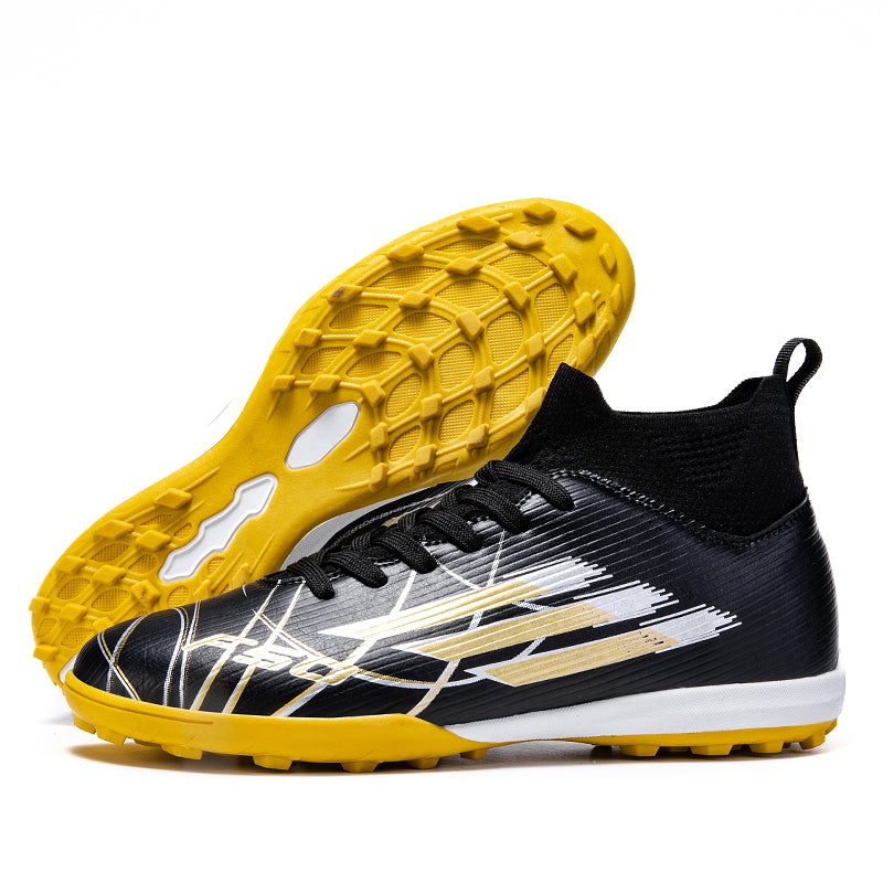 Turf Soccer Cleats, Hight-Top Sock Ankle Football Shoes Breathable Knit Athletic Boots for Indoor Courts Artificial Turf-Hxh093-1