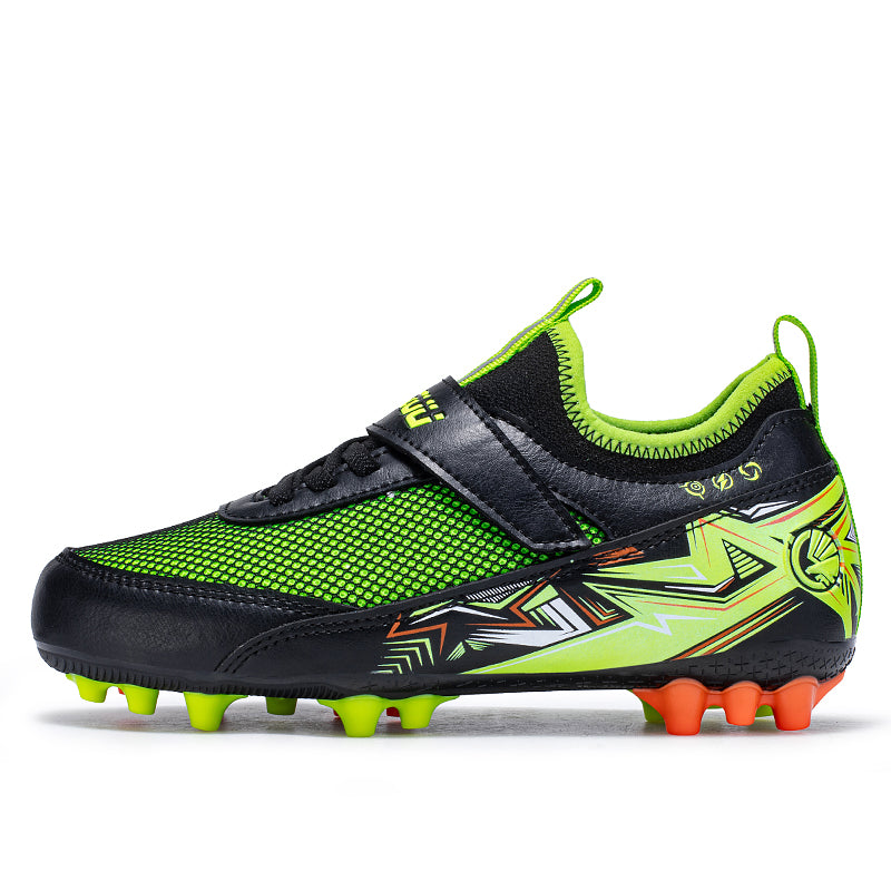 AG Soccer Cleats, Boys Girls Hook and Loop Velcro Artificial Grass Football Shoes, Breathable Mesh Upper AG‑Stud Soccer Boots Lightweight for Little Kids Big Kids Outdoor Artificial Grass Training & Matches, Multi‑Color Options-Hxh796H-2