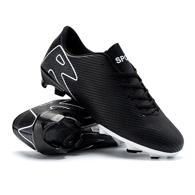 Low Cut AG Soccer Cleats, Lace-Up Woven Mesh Gradient Dot Triangle Graphic Synthetic Football Boots, Lightweight Breathable Competition Athletic Shoes for Outdoor Long-Blade Artificial Turf Matches-zusheng019