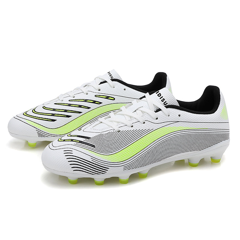 AG Soccer Cleats, Lace-Up Football Boots, Lightweight Wave Line Synthetic Soccer Shoes for Boys Girls Artificial Grass Training & Matches, Multi Color Options-zusheng-S003