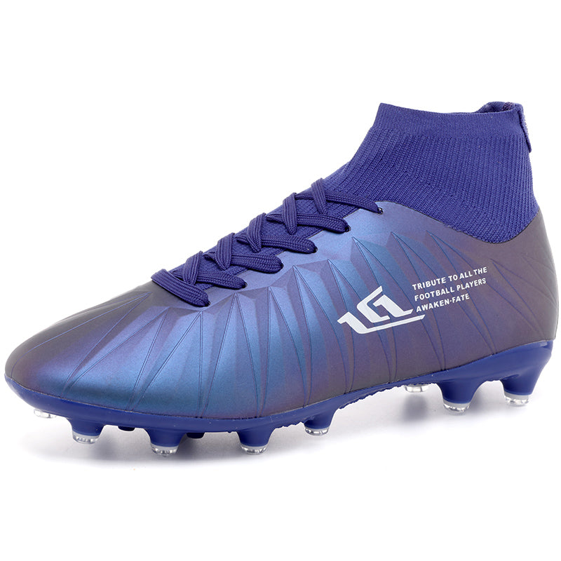 High Top AG Soccer Cleats, Football Boots, Knit Sock Collar Soccer Shoes for Artificial Grass Training & Matches-zhuoshi7530