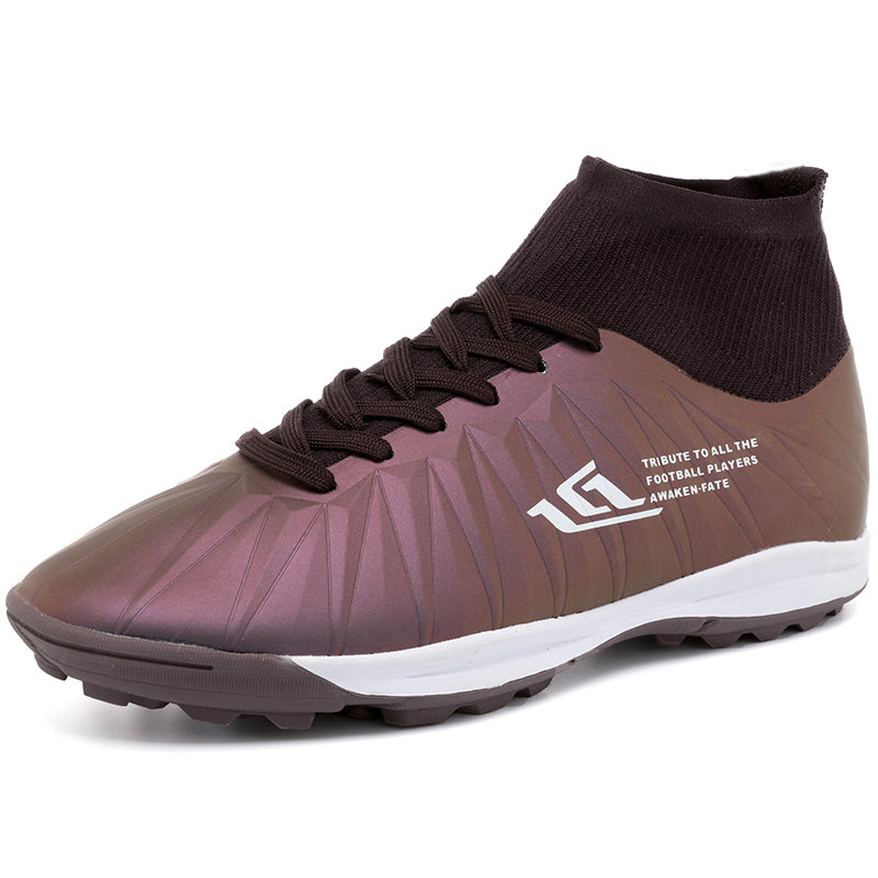 High Top TF Soccer Cleats, Turf Football Boots, Knit Sock Collar Soccer Shoes for Artificial Turf Training & Matches-zhuoshi7530-1