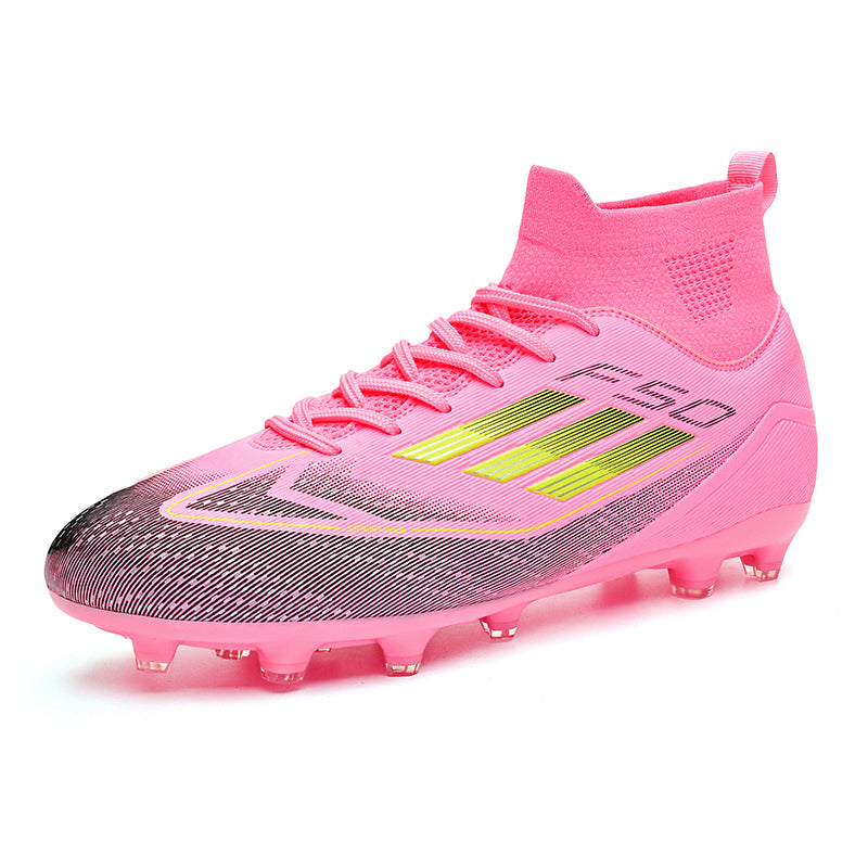 F50 High-Top Soccer Cleats, F50 Series Artificial Grass Football Boots, Breathable Knit Collar Training Sneakers for Synthetic Turf-Yinzu709