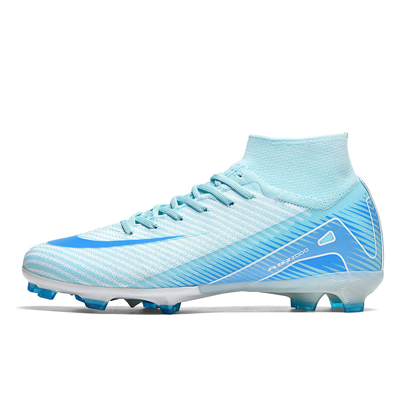 AG Artificial Grass Soccer Cleats, High-Top Knit Football Shoes, Anti-Slip Athletic Boots for Synthetic Turf-Hxh2038