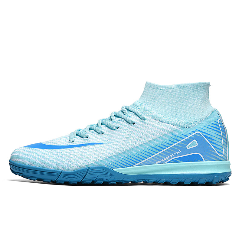  Turf Soccer Cleats, High-Top Knit Football Shoes, Breathable Non-Slip Training Sneakers for Artificial Turf-Hxh2038-1