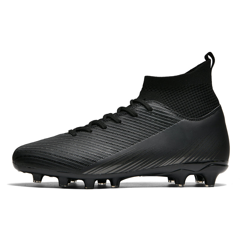 Artificial Grass Soccer Cleats, High-Top Knit Football Shoes, Gradient Print Anti-Slip Athletic Boots for Synthetic Turf-Hxh2607G
