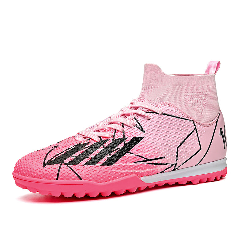 Turf Soccer Cleats, Mid-Top Sock Ankle Football Shoes with Geometric Number 10 Print, Breathable Textured Athletic Boots for Indoor Courts& Artificial Turf-Hxh2501H-3