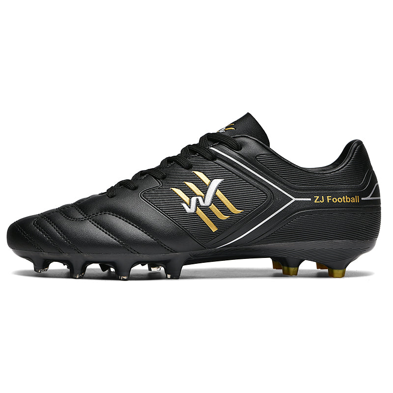 AG Artificial Grass Soccer Cleats, Low-Top Synthetic Leather Football Shoes, Colorful Logo Print Anti-Slip Athletic Boots for Synthetic Turf-Hxh-ZJ888