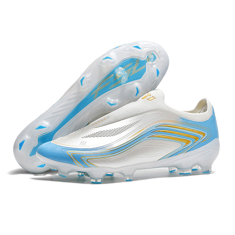 Laceless AG Soccer Cleats, Slip‑On Artificial Grass Football Boots Lightweight Breath Athletic Soccer Shoes for Youth Boys Men Outdoor Artificial Grass Games, Multi‑Color Options-Weijess-8248-1