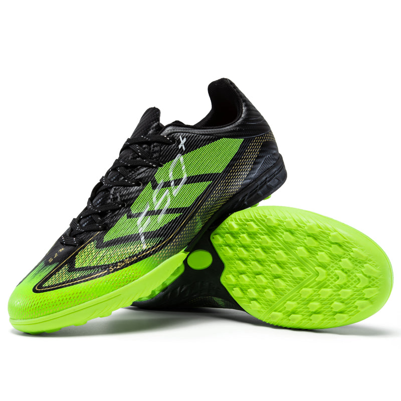 Low Cut TF Turf Soccer Cleats, Lace-Up Breathable Dot Textured Mesh F50+ Gradient Graphic Football Boots, Non-Marking Dense Block Rubber Training Shoes for Indoor Hard Courts & Short Artificial Turf-Hxh-X2009
