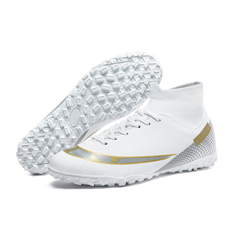 Turf Soccer Cleats with High-Top Knit Sock Collar, Breathable Football Shoes, Non-Slip Training Sneakers for Artificial Turf-Yinzu2150-1