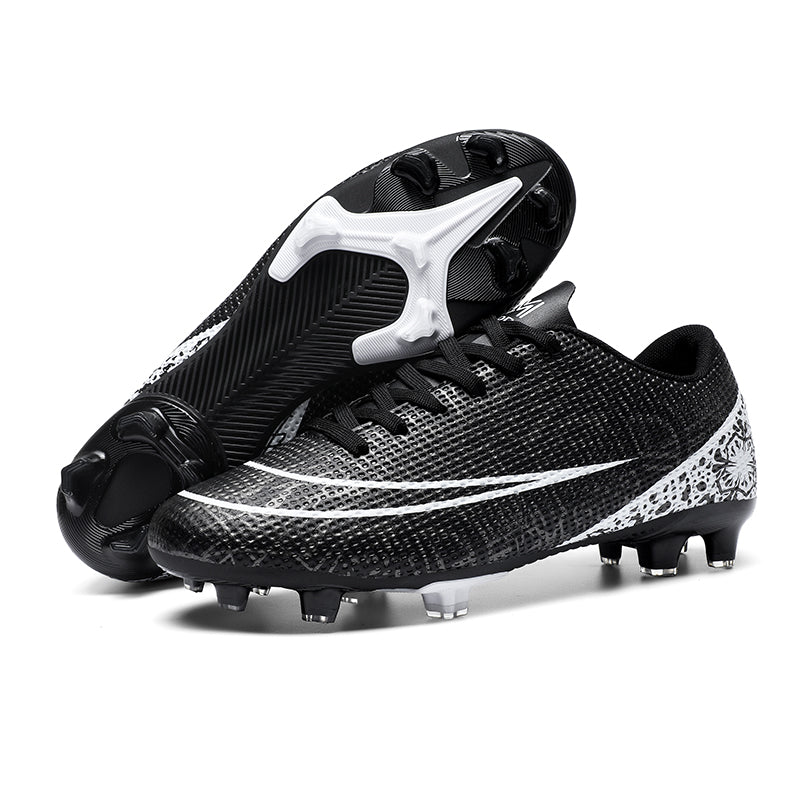 Artificial Grass Soccer Cleats, Geometric Graffiti Print Football Boots, Lightweight Breathable Artificial Ground Training Sneakers-Yinzu1190