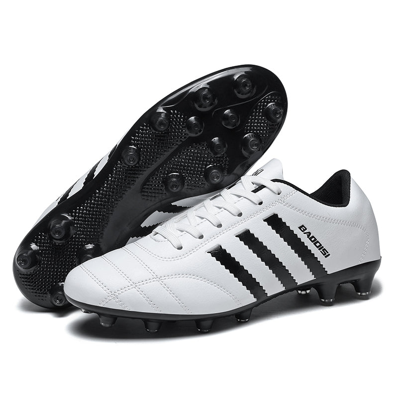 AG Soccer Cleats, Low‑Top Lace‑Up Classic Artificial Grass Football Boots, Stitched Synthetic Leather Upper with 3‑Stripe Design AG‑Stud Soccer Shoes for Adult & Youth Artificial Turf Training & Matches, Multi‑Color Options-xile-M8505