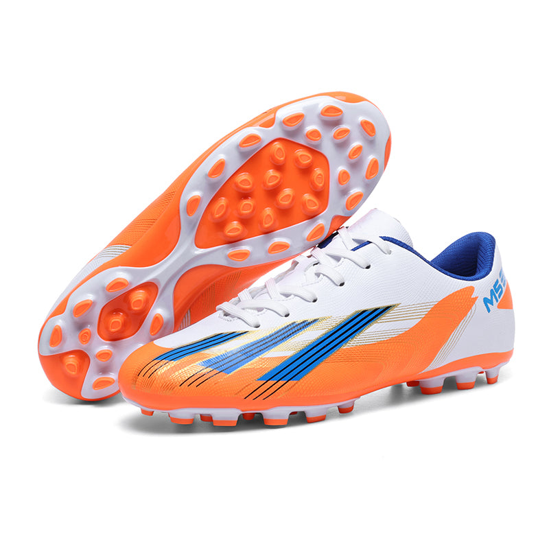AG Artificial Grass Soccer Cleats, Messi-Inspired Three-Stripe Football Boots, Breathable Training Sneakers for Artificial Ground-Yinzu217-1