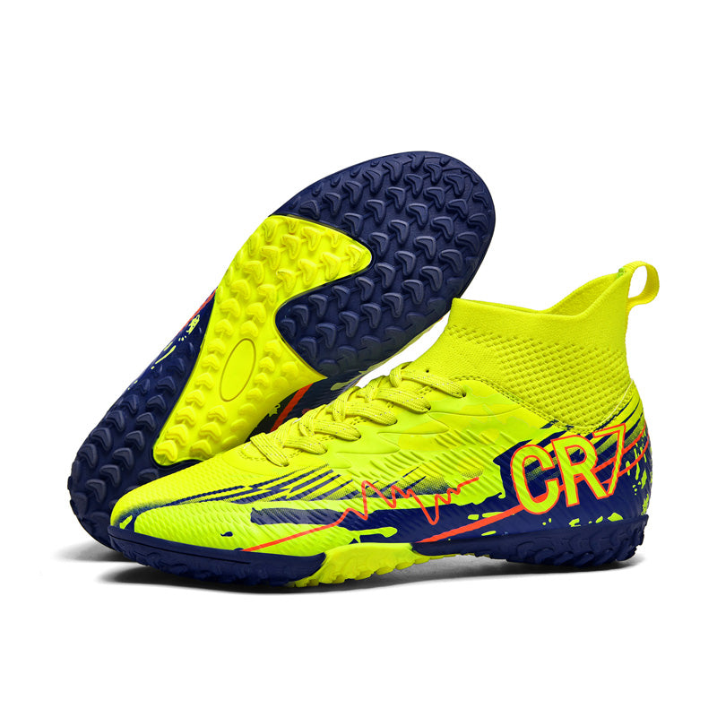High-Top CR7 Soccer Cleats - TF Turf Football Boots for Training  Anti-Slip Artificial Grass Soccer Shoes& Match, Breathable -WEJIESS033
