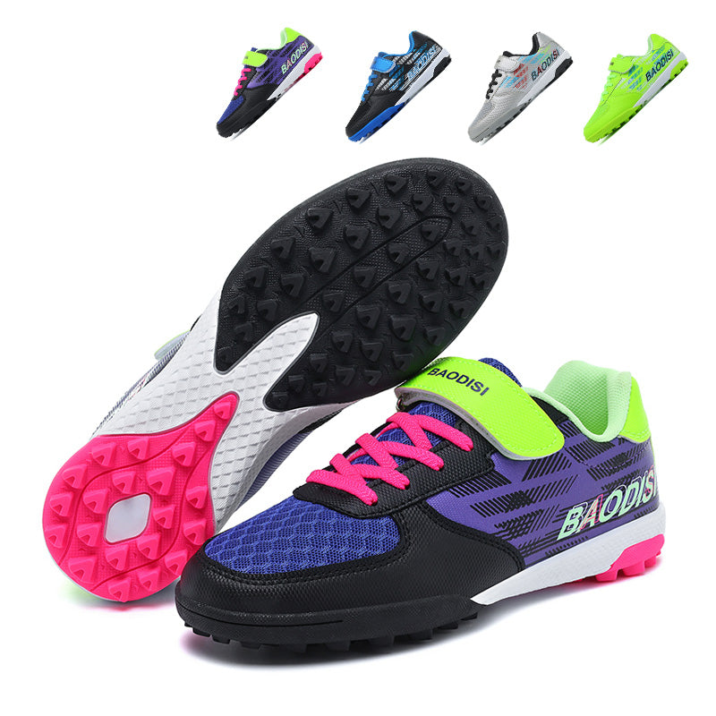 TF Soccer Cleats, Boys Girls Mesh Hook and Loop Velcro Turf Football Shoes, Breathable Mesh Upper Turf‑Stud Soccer Boots Lightweight for Little Kids Big Kids Indoor & Outdoor Artificial Turf Training & Matches, Multiple Color Options-zusheng8322