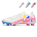 AG Soccer Cleats, Artificial Grass Football Boots, Breathable Graffiti Print Training Sneakers for Synthetic Turf (Multiple Colors)-Yinzu-T22