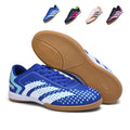 Youth Men&Women IN Indoor Soccer Shoes, Lace‑Up Flat Non‑Marking Gum Rubber Sole Futsal Boots, Diamond‑Textured Synthetic Upper Indoor Court Football Sneakers-baobu2503-3