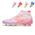High-Top F50 Soccer Cleats, Artificial Grass Football Boots, Breathable Knit Collar Speed Training Sneakers for Synthetic Turf-Yinzu-T33