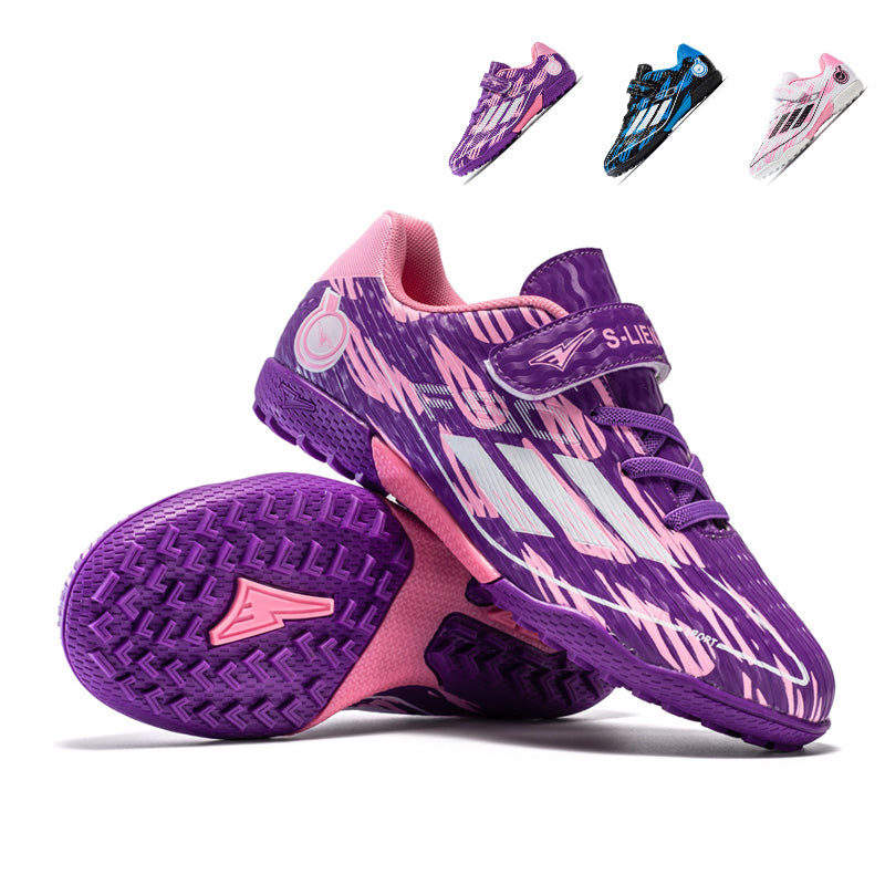 Kids TF Turf Soccer Cleats with Strap, Boys &amp; Girls F50 Style Football Shoes, Breathable Training Sneakers for Artificial Grass (Multiple Colors)-Yinzu-X2503