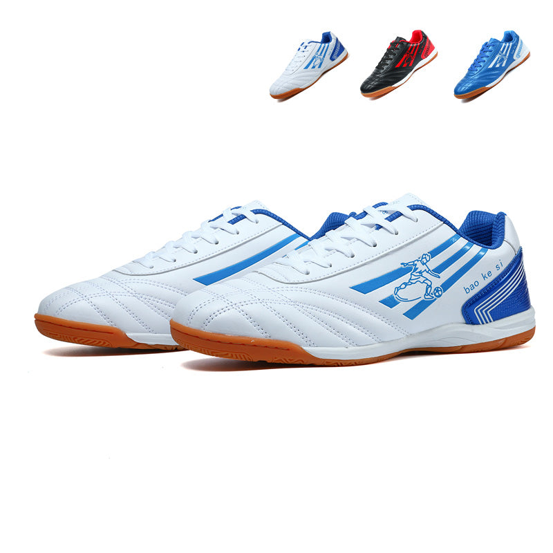 Indoor Soccer Shoes, Flat Non‑Marking Rubber Sole Futsal Football Shoes Breathable Training Sneakers for Youth Boys Men Indoor Court, Multiple Color Options-baobu8808
