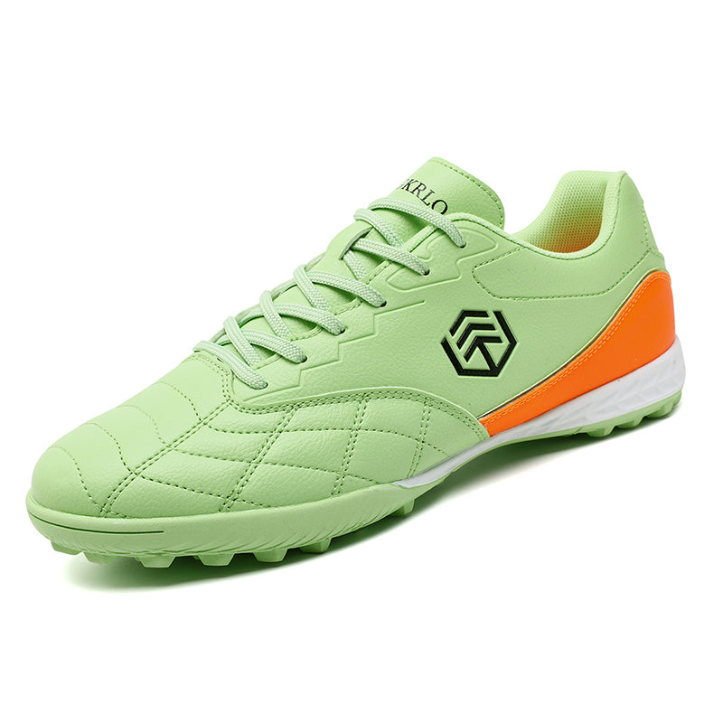 Turf Soccer Cleats, Low-Top Quilted Leather Football Shoes, Anti-Slip Training Sneakers for Artificial Turf &amp; Indoor Play-Hxh-R2506