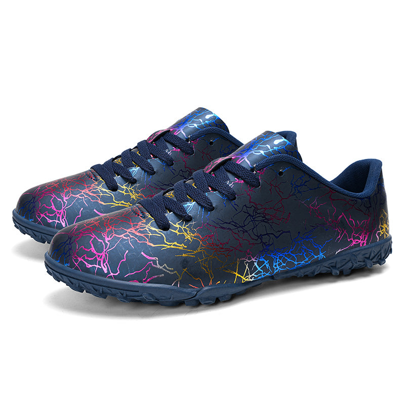 TF Turf Soccer Cleats, Artificial Grass Football Shoes, Breathable Lightning Print Training Sneakers for Synthetic Turf -Yinzu-L005