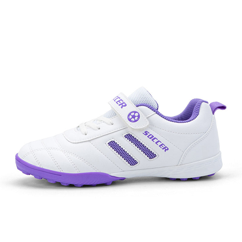 Turf Soccer Cleats, Easy Velcro Closure Football Shoes, Breathable Non-Slip Training Sneakers for Boys &amp; Girls-Hxh591
