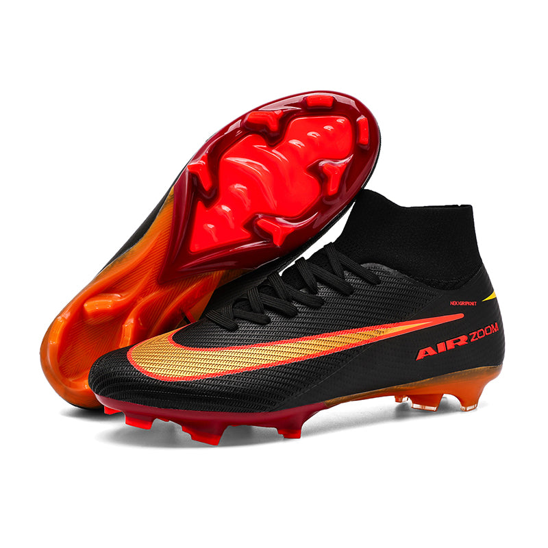 High-Top AG Soccer Cleats Air Zoom - Professional AG Football Boots, Breathable Sock Collar Athletic Training Sneakers for Youth & Adults-Yinzu999Y-1