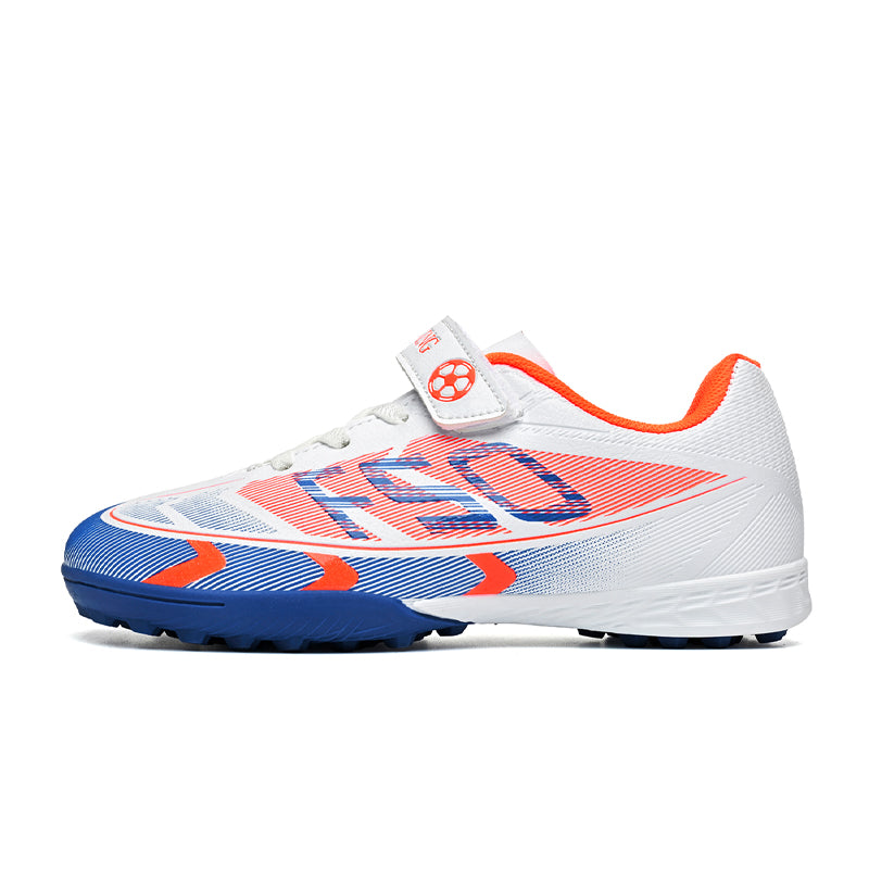 Turf Soccer Cleats, F50 Inspired Velcro Football Shoes, Breathable Anti-Slip Training Sneakers for Boys &amp; Girls-Hxh26003