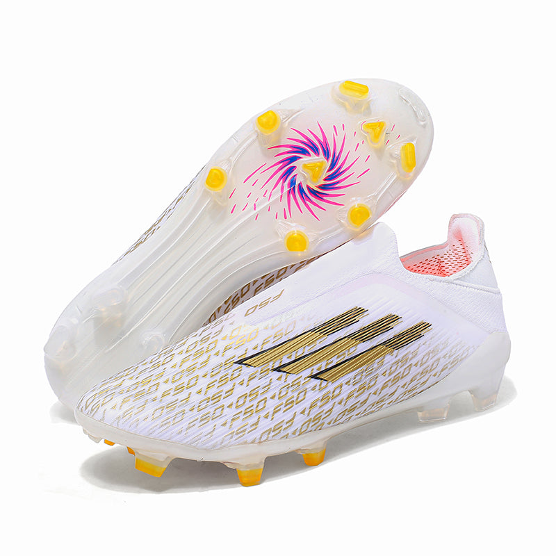 AG Laceless Soccer Cleats, Artificial Grass Football Boots, Breathable Slip-On Speed Training Sneakers (Multiple Colors)-Yinzu-QS004-2