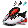 CR7 Inspired High-Top AG Soccer Cleats - Men's Women's Youth Football ootswith Dynamic Knit Collar, Textured Upper for Ball Control, AG Studs for Natural Grass-WEJIESS222