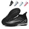 Men's High-Top Soccer Cleats Professional Turf Football Boots, Breathable Athletic Training Shoes with High-Ankle Sock Design, Anti-Slip Rubber Sole for Outdoor/Indoor Artificial Grass (TF)-WEJIESS2501-2