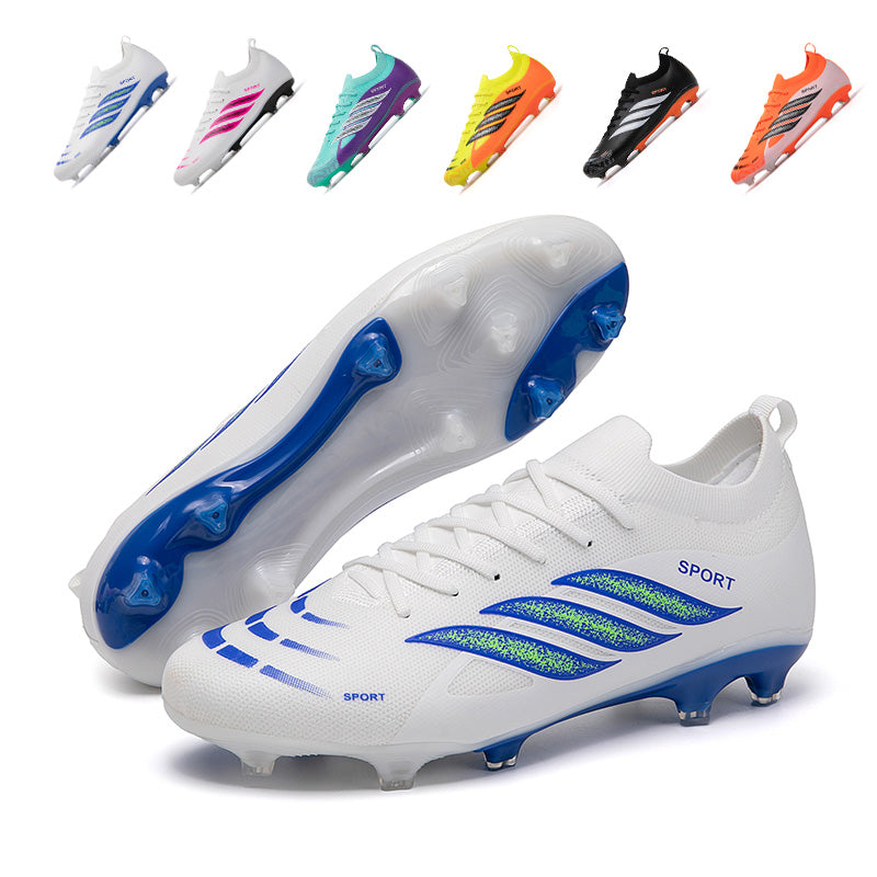 Sock Collar AG Soccer Cleats, Artificial Grass Football Boots, Breathable Speed Training Sneakers for Youth & Adults-Yinzu815