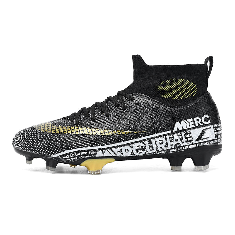 AG Soccer Cleats, High Top Artificial Ground Football Boots, Knit Sock Ankle Collar Soccer Shoes for Adult Competition & Training, Breathable Mesh Upper for Artificial Grass Pitch-zhuoshi-C630