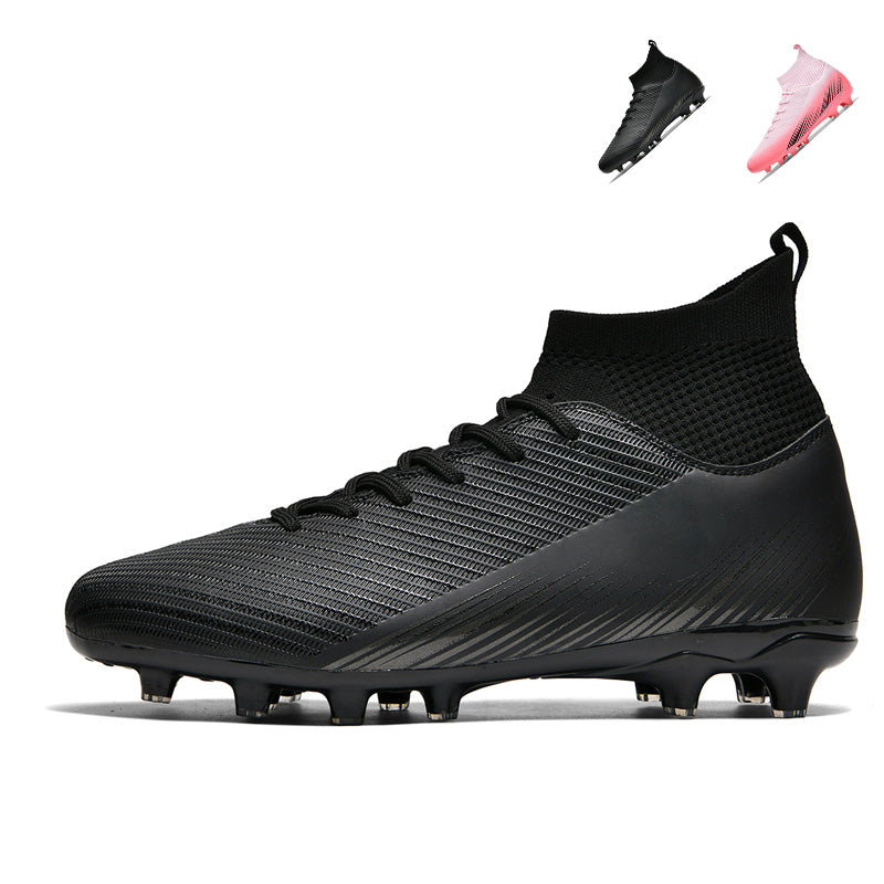 Artificial Grass Soccer Cleats, High-Top Knit Football Shoes, Gradient Print Anti-Slip Athletic Boots for Synthetic Turf-Hxh2607G