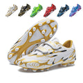 Kids' AG Artificial Grass Soccer Cleats, Velcro Strap Football Shoes, Non-Slip Athletic Training Sneakers for Boys/Girls-Yinzu1818