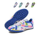 Turf Soccer Cleats, Abstract Geometric Print Football Shoes, Lightweight Breathable Non-Slip Training Sneakers-Yinzu7888