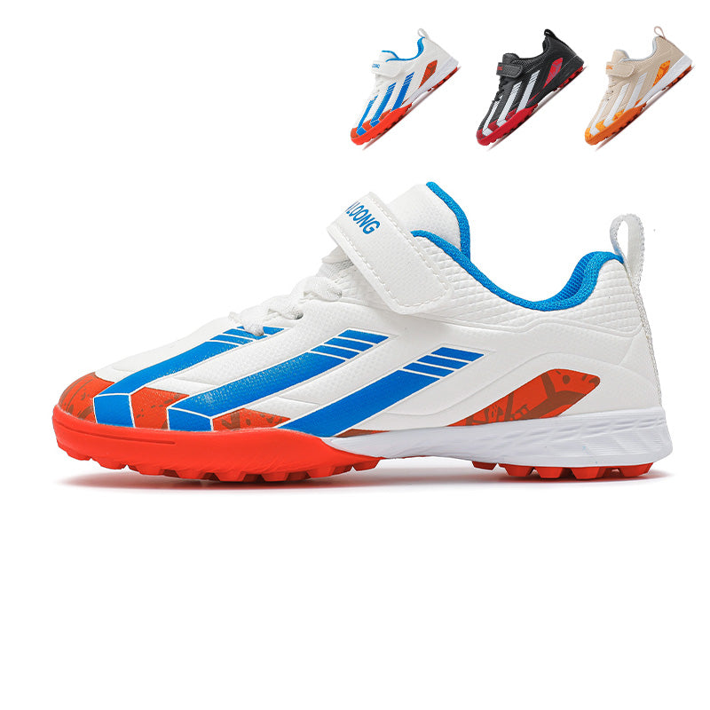 Turf Soccer Cleats, Velcro Strap Football Shoes, Breathable Lightweight Training Sneakers for Boys/Girls-Yinzu8051