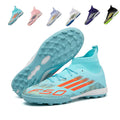 TF Turf Soccer Cleats, F50 Inspired High-Top Knit Football Shoes, Breathable Anti-Slip Training Sneakers for Artificial Turf-Hxh-A557