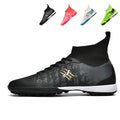 Turf Soccer Cleats, High-Top Chinese Calligraphy Print Football Shoes, Anti-Slip Training Sneakers for Artificial Turf-Hxh-ZJ883