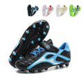 Kids AG Artificial Grass Soccer Cleats with Hook-and-Loop Strap, Breathable Perforated Football Boots, Artificial Ground Training Sneakers-369