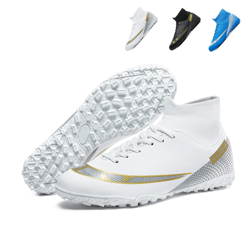 Turf Soccer Cleats with High-Top Knit Sock Collar, Breathable Football Shoes, Non-Slip Training Sneakers for Artificial Turf-Yinzu2150-1
