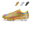 Artificial Grass Soccer Cleats, Gradient Rainbow Print Football Boots, Breathable Training Sneakers for Synthetic Turf-Yinzu-X28