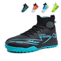 Turf Soccer Cleats, CR7 Inspired High-Top Knit Football Shoes, Breathable Anti-Slip Training Sneakers for Artificial Turf-Hxh653